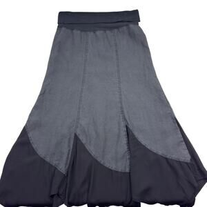 Lilly Mason Ramie Minimalist Lagenlook Artsy Asymmetrical Maxi Skirt Women's S